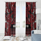 Aotearoa Iwi Ngati Toa Window Curtain Maori Wharenui House Tribal Pattern