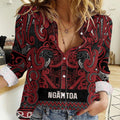 Aotearoa Iwi Ngati Toa Women Casual Shirt Maori Wharenui House Tribal Pattern
