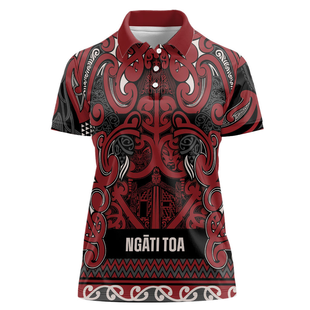 Aotearoa Iwi Ngati Toa Women Polo Shirt Maori Wharenui House Tribal Pattern