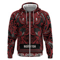 Aotearoa Iwi Ngati Toa Zip Hoodie Maori Wharenui House Tribal Pattern