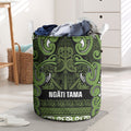 Aotearoa Iwi Ngāti Tama ki Taranaki Trust Laundry Basket Maori Wharenui House Tribal Pattern