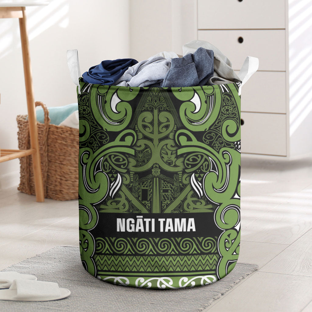 Aotearoa Iwi Ngāti Tama ki Taranaki Trust Laundry Basket Maori Wharenui House Tribal Pattern