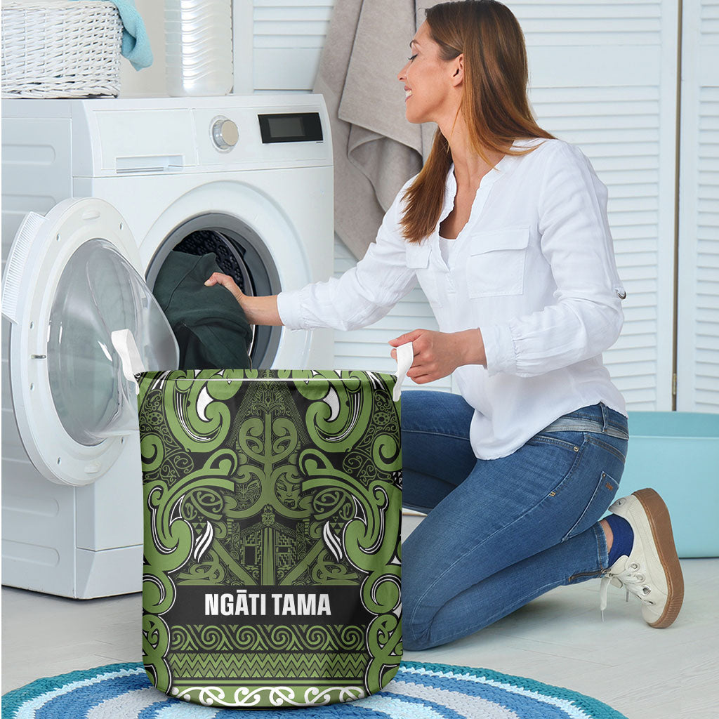 Aotearoa Iwi Ngāti Tama ki Taranaki Trust Laundry Basket Maori Wharenui House Tribal Pattern