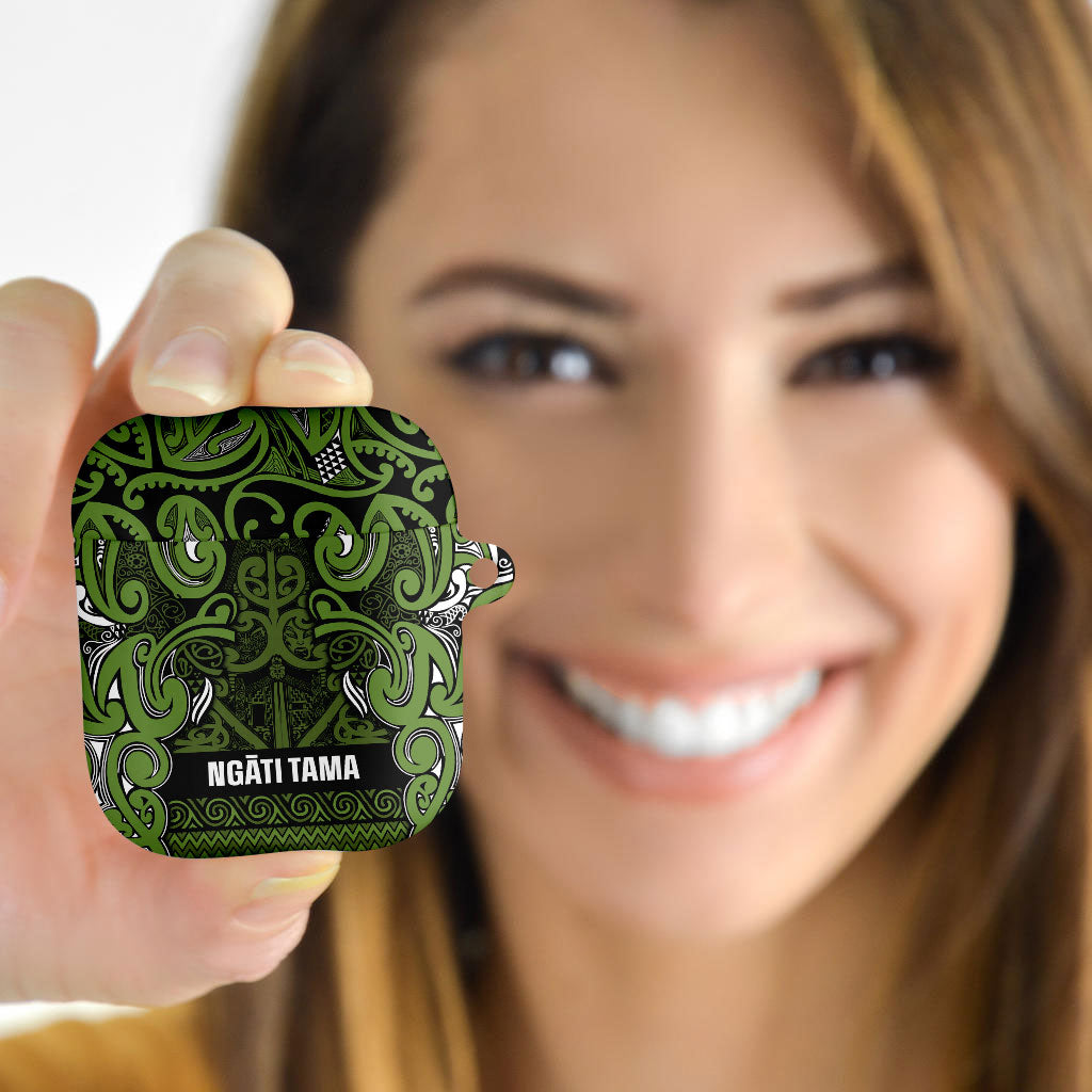 Aotearoa Iwi Ngāti Tama ki Taranaki Trust AirPods Case Maori Wharenui House Tribal Pattern