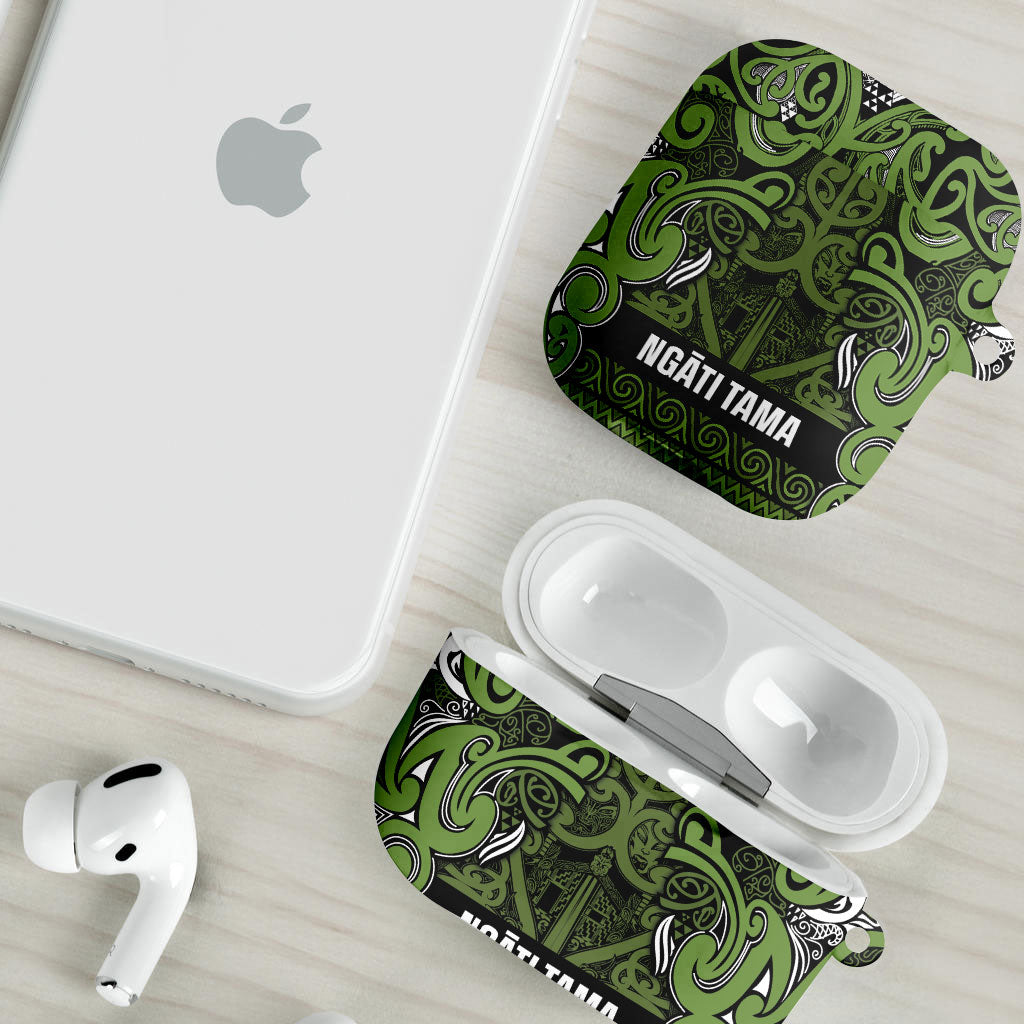 Aotearoa Iwi Ngāti Tama ki Taranaki Trust AirPods Case Maori Wharenui House Tribal Pattern
