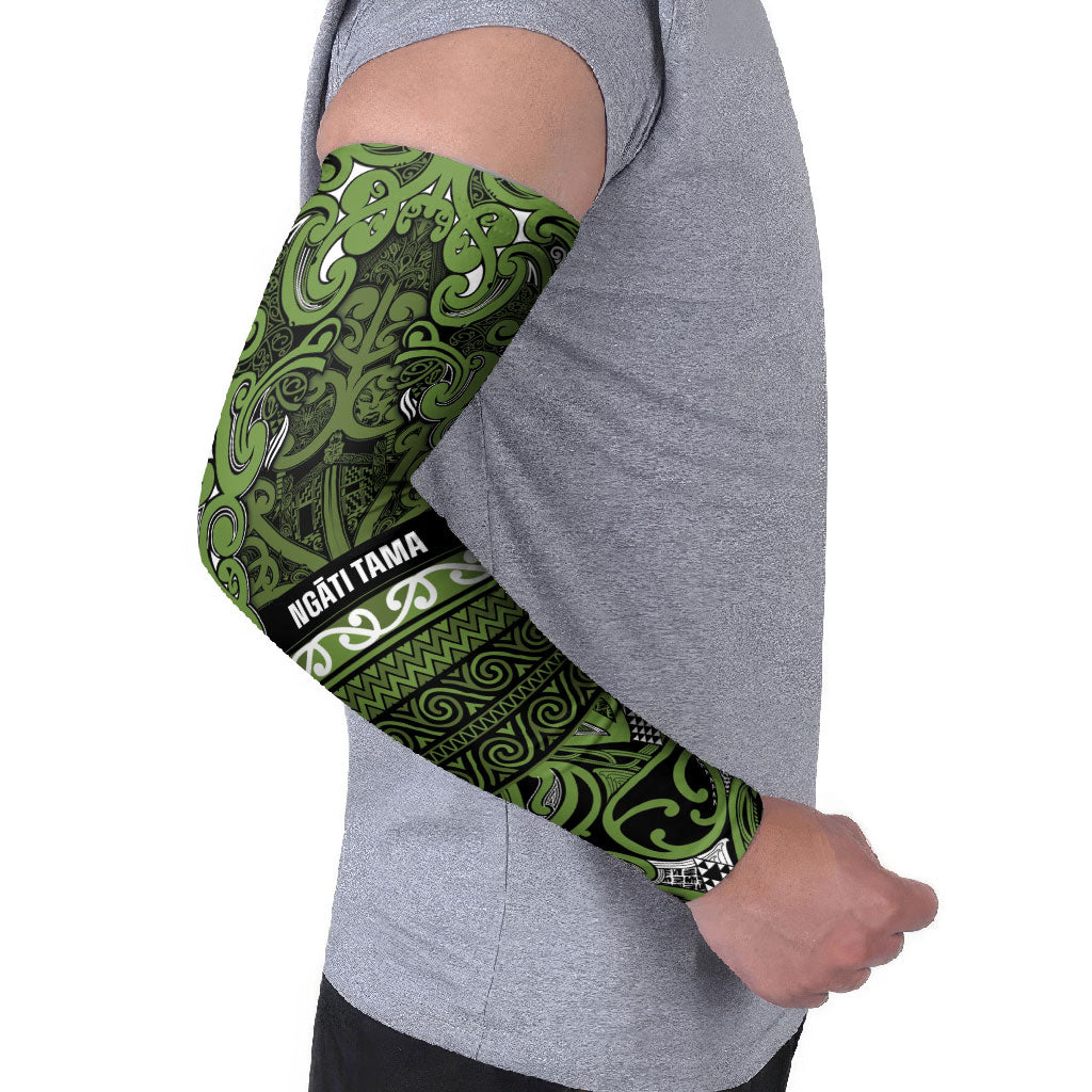 Aotearoa Iwi Ngāti Tama ki Taranaki Trust Arm Sleeves Maori Wharenui House Tribal Pattern