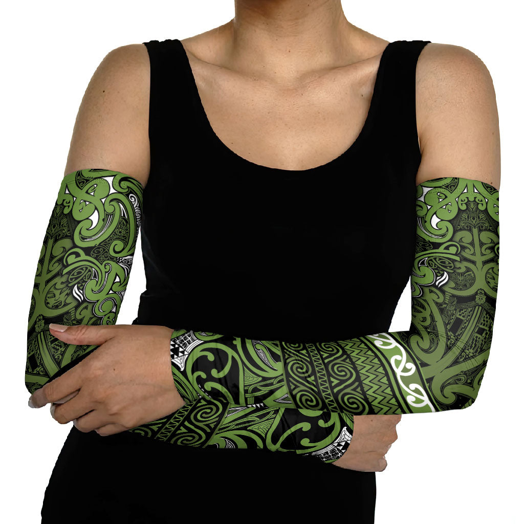 Aotearoa Iwi Ngāti Tama ki Taranaki Trust Arm Sleeves Maori Wharenui House Tribal Pattern