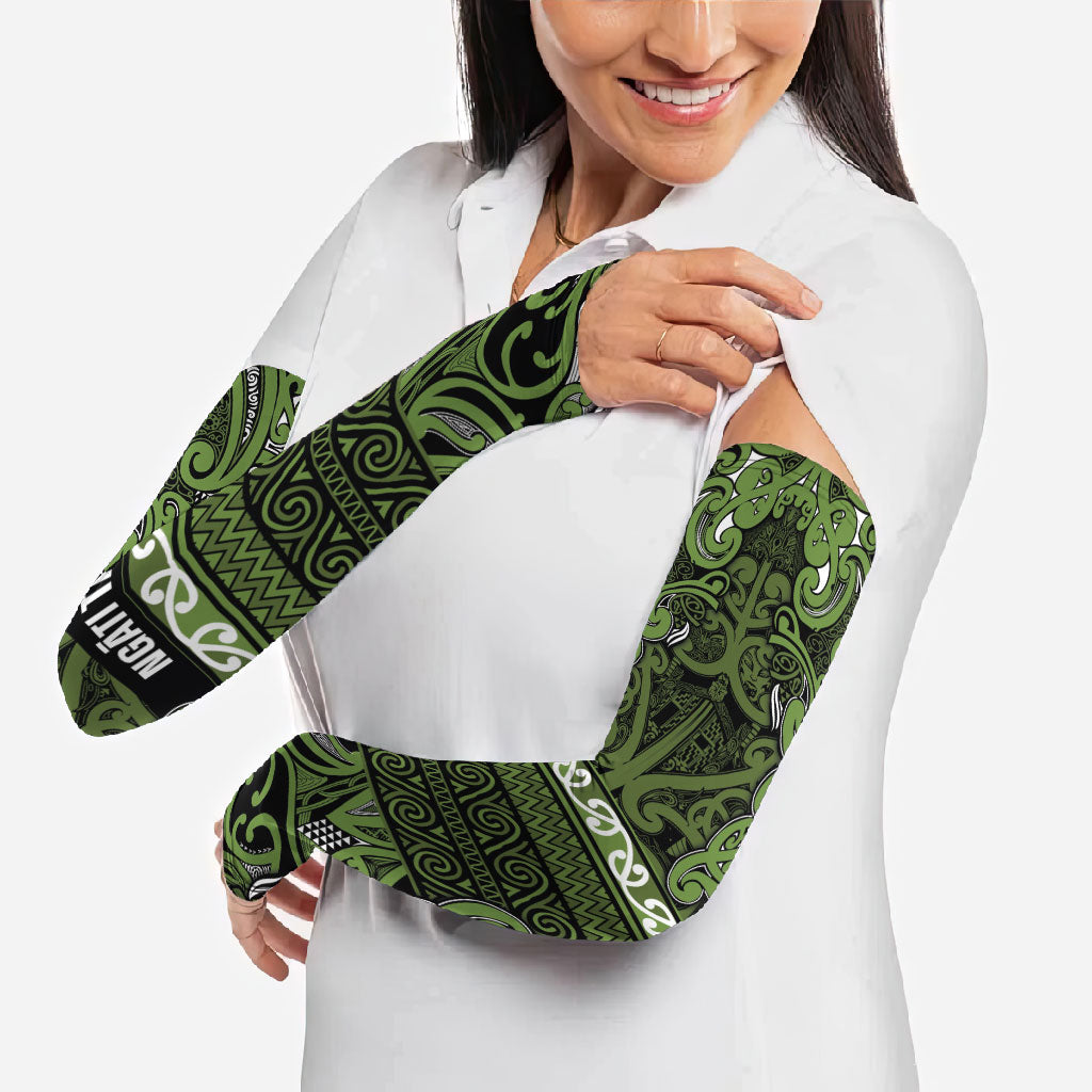 Aotearoa Iwi Ngāti Tama ki Taranaki Trust Arm Sleeves Maori Wharenui House Tribal Pattern