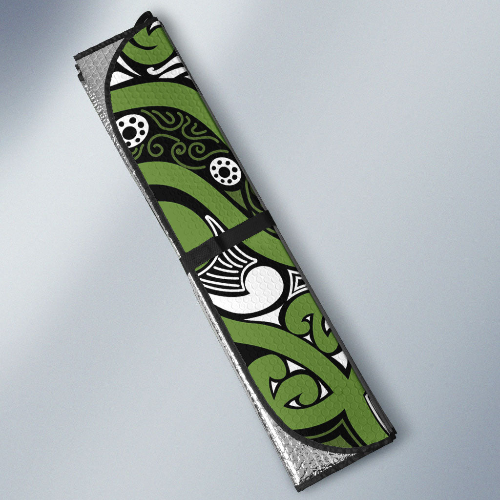 Aotearoa Iwi Ngāti Tama ki Taranaki Trust Auto Sun Shade Maori Wharenui House Tribal Pattern
