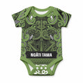 Aotearoa Iwi Ngāti Tama ki Taranaki Trust Baby Onesie Maori Wharenui House Tribal Pattern
