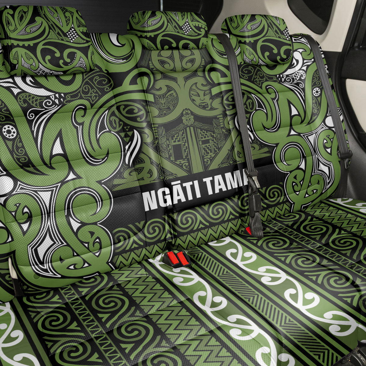 Aotearoa Iwi Ngāti Tama ki Taranaki Trust Back Car Seat Cover Maori Wharenui House Tribal Pattern