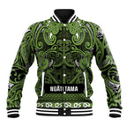 Aotearoa Iwi Ngāti Tama ki Taranaki Trust Baseball Jacket Maori Wharenui House Tribal Pattern