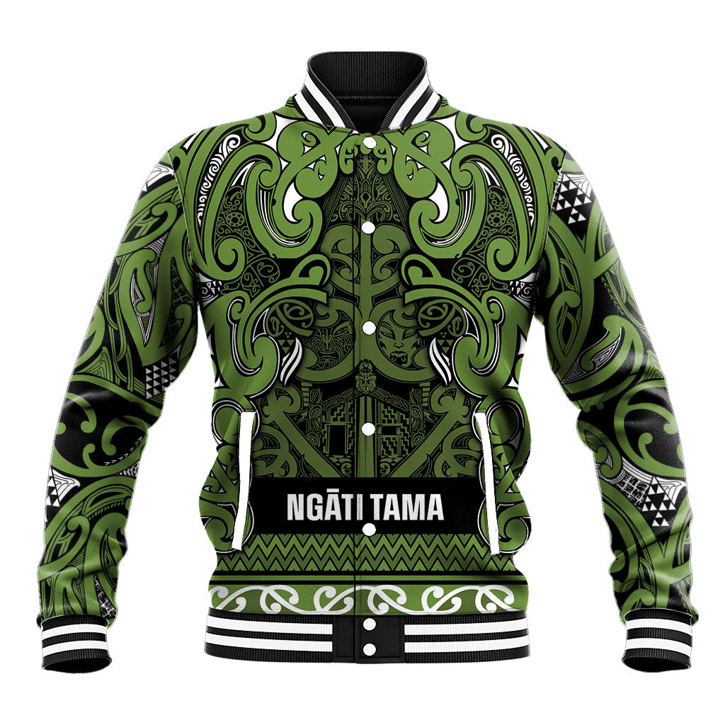 Aotearoa Iwi Ngāti Tama ki Taranaki Trust Baseball Jacket Maori Wharenui House Tribal Pattern
