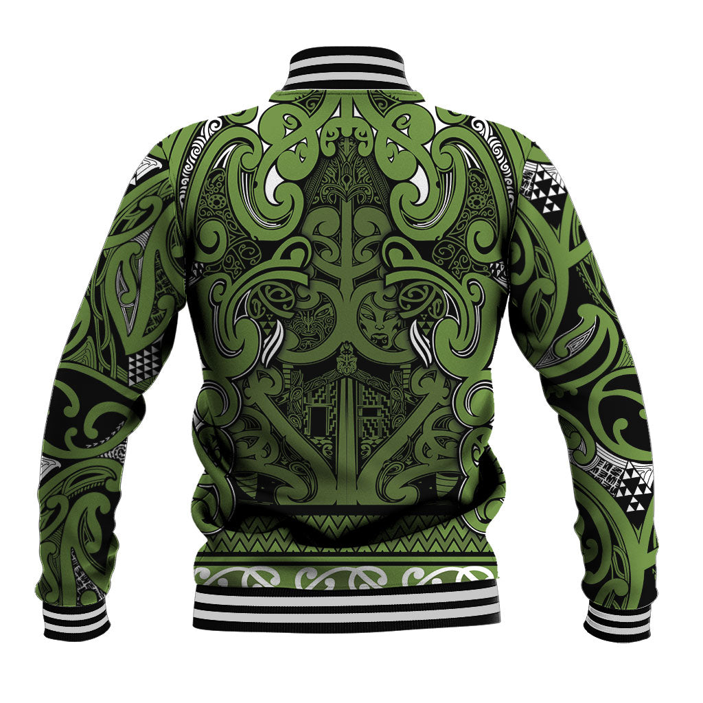 Aotearoa Iwi Ngāti Tama ki Taranaki Trust Baseball Jacket Maori Wharenui House Tribal Pattern