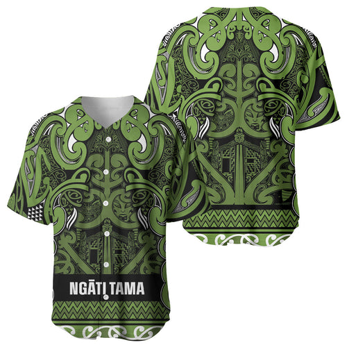 Aotearoa Iwi Ngāti Tama ki Taranaki Trust Baseball Jersey Maori Wharenui House Tribal Pattern