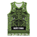 Aotearoa Iwi Ngāti Tama ki Taranaki Trust Basketball Jersey Maori Wharenui House Tribal Pattern