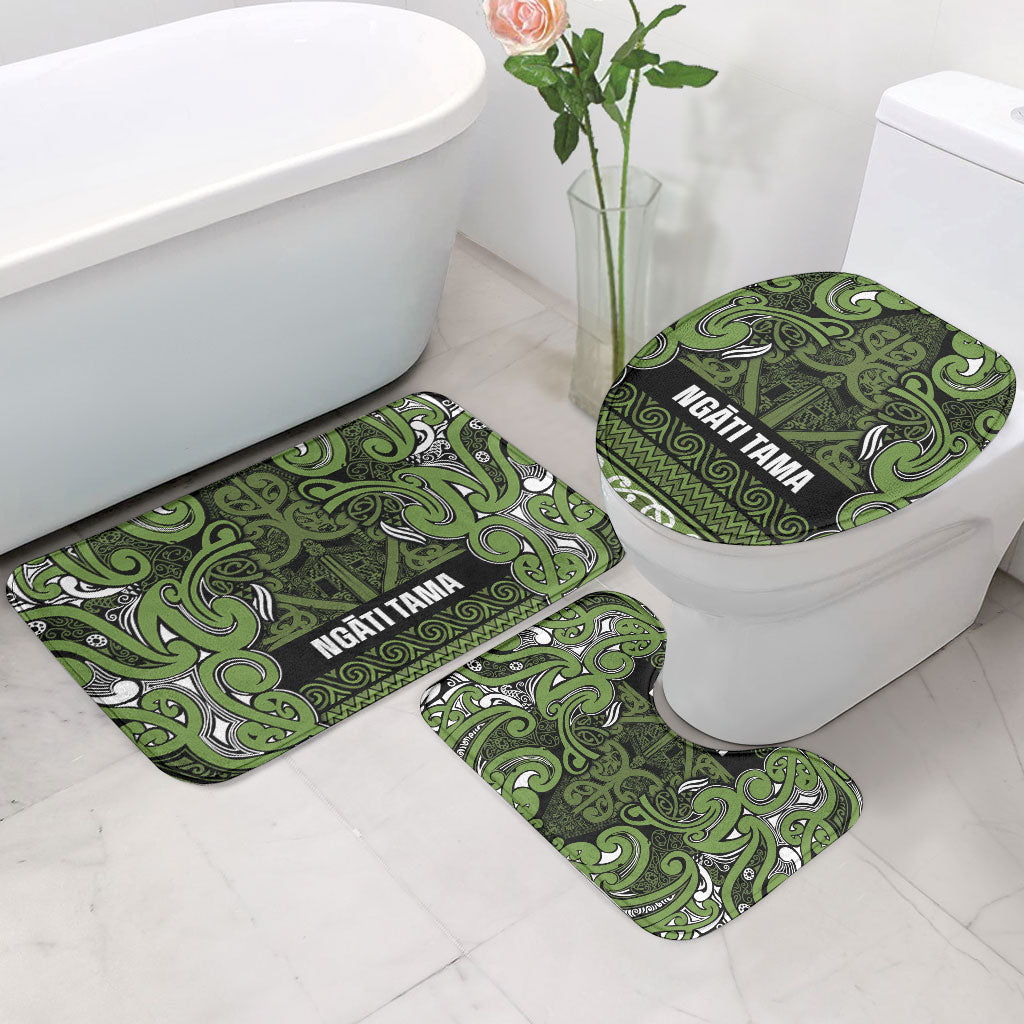 Aotearoa Iwi Ngāti Tama ki Taranaki Trust Bathroom Set Maori Wharenui House Tribal Pattern