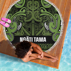 Aotearoa Iwi Ngāti Tama ki Taranaki Trust Beach Blanket Maori Wharenui House Tribal Pattern