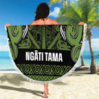 Aotearoa Iwi Ngāti Tama ki Taranaki Trust Beach Blanket Maori Wharenui House Tribal Pattern