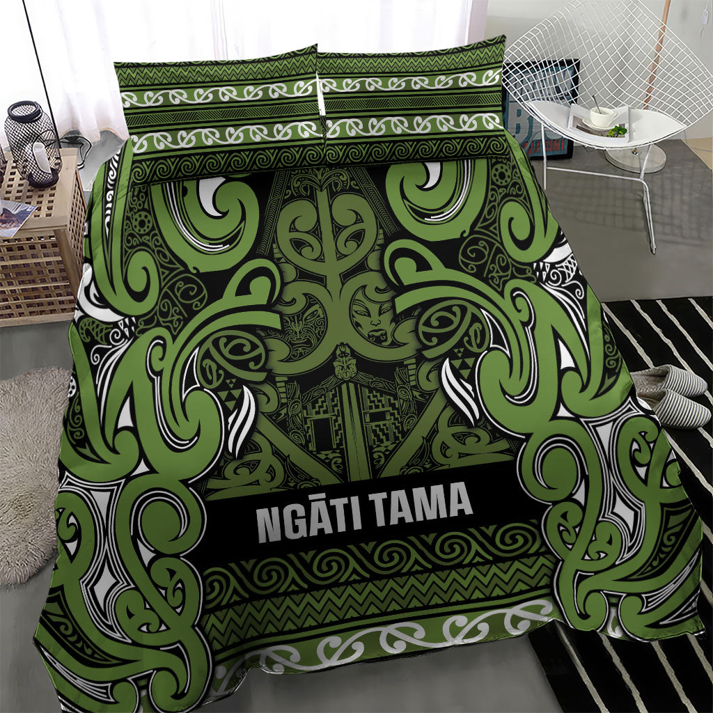 Aotearoa Iwi Ngāti Tama ki Taranaki Trust Bedding Set Maori Wharenui House Tribal Pattern