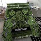 Aotearoa Iwi Ngāti Tama ki Taranaki Trust Bedding Set Maori Wharenui House Tribal Pattern