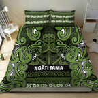 Aotearoa Iwi Ngāti Tama ki Taranaki Trust Bedding Set Maori Wharenui House Tribal Pattern