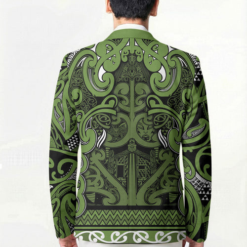 Aotearoa Iwi Ngāti Tama ki Taranaki Trust Blazer Maori Wharenui House Tribal Pattern
