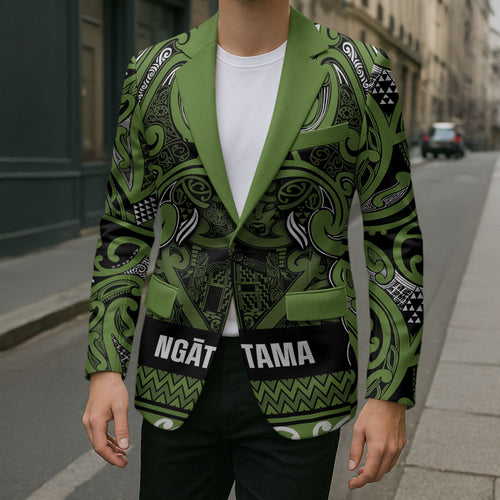 Aotearoa Iwi Ngāti Tama ki Taranaki Trust Blazer Maori Wharenui House Tribal Pattern