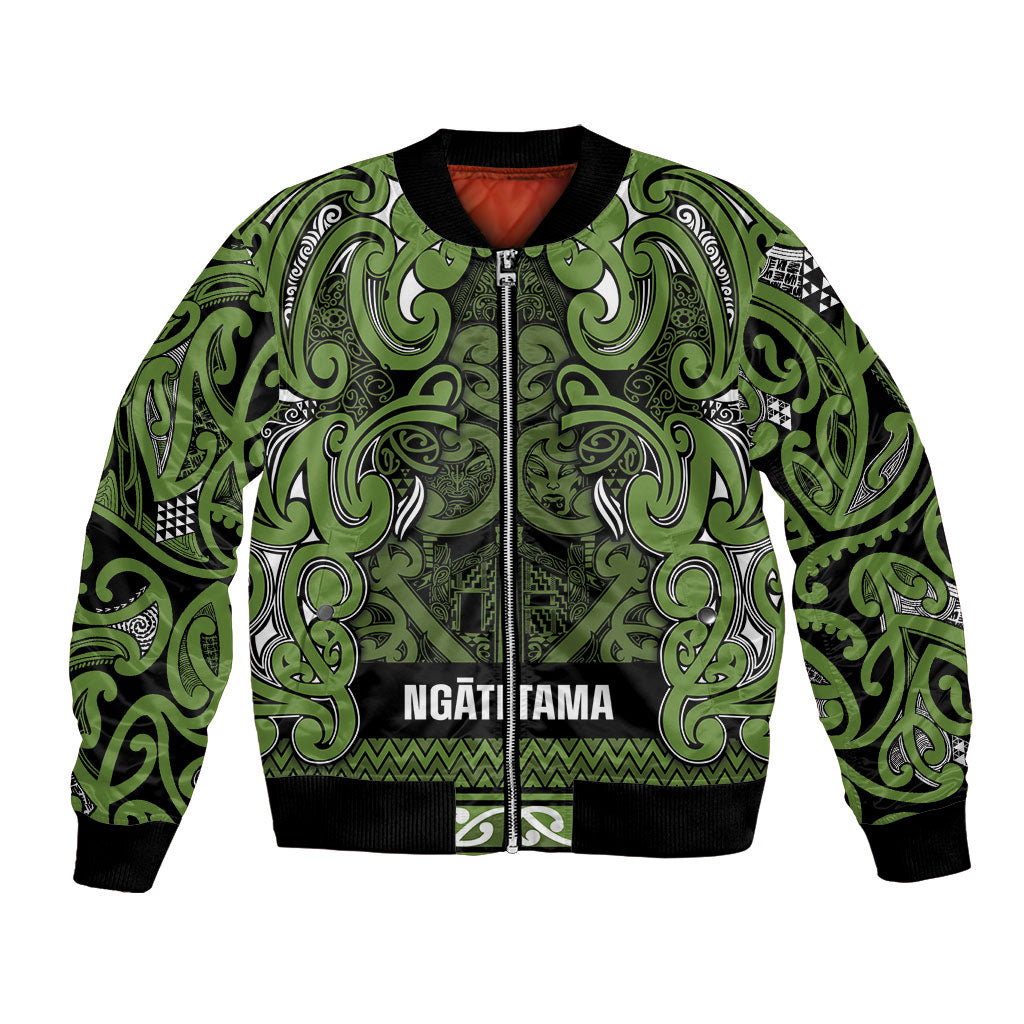 Aotearoa Iwi Ngāti Tama ki Taranaki Trust Bomber Jacket Maori Wharenui House Tribal Pattern