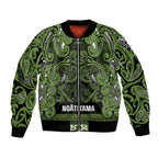 Aotearoa Iwi Ngāti Tama ki Taranaki Trust Bomber Jacket Maori Wharenui House Tribal Pattern