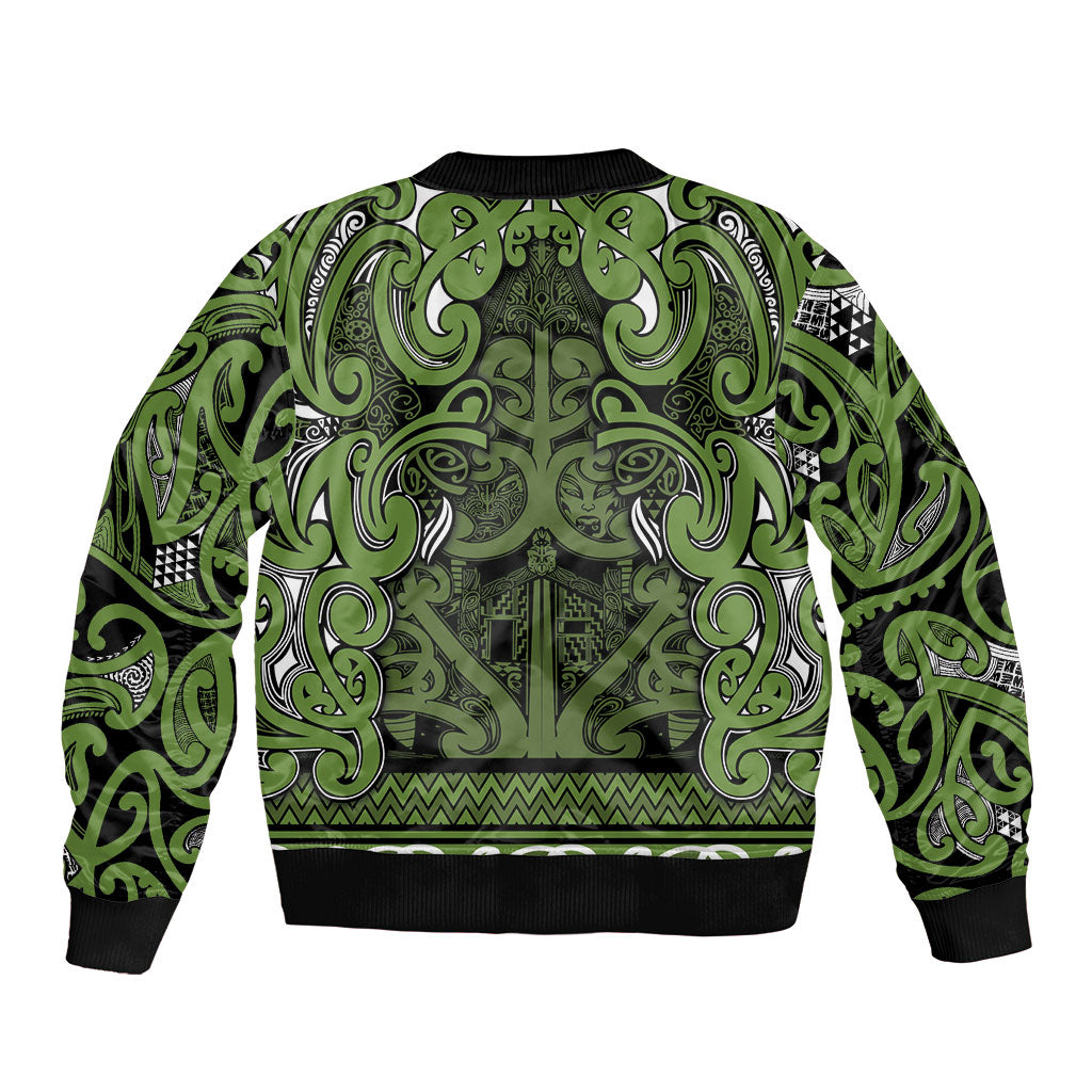 Aotearoa Iwi Ngāti Tama ki Taranaki Trust Bomber Jacket Maori Wharenui House Tribal Pattern