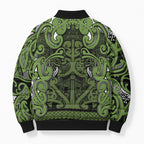 Aotearoa Iwi Ngāti Tama ki Taranaki Trust Bomber Puffer Jacket Maori Wharenui House Tribal Pattern