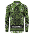 Aotearoa Iwi Ngāti Tama ki Taranaki Trust Button Sweatshirt Maori Wharenui House Tribal Pattern