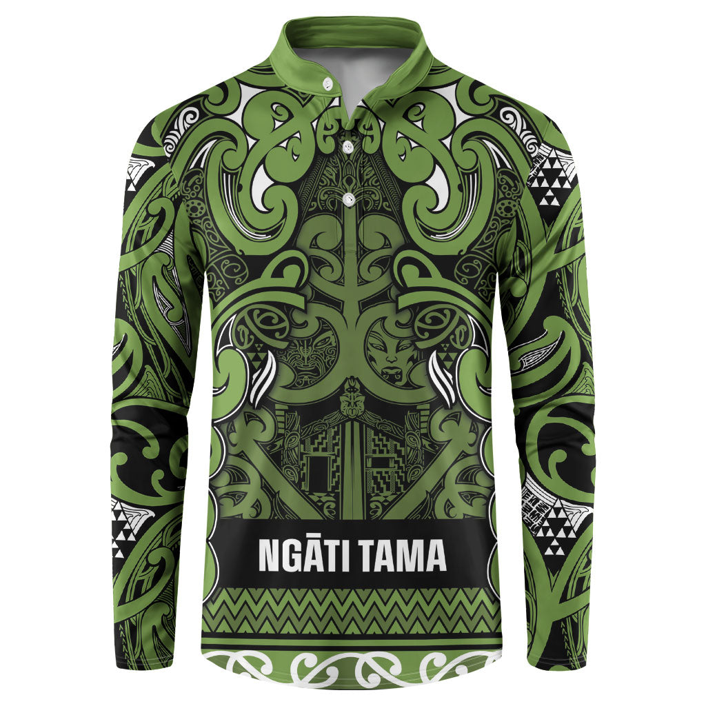 Aotearoa Iwi Ngāti Tama ki Taranaki Trust Button Sweatshirt Maori Wharenui House Tribal Pattern