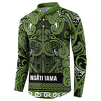 Aotearoa Iwi Ngāti Tama ki Taranaki Trust Button Sweatshirt Maori Wharenui House Tribal Pattern