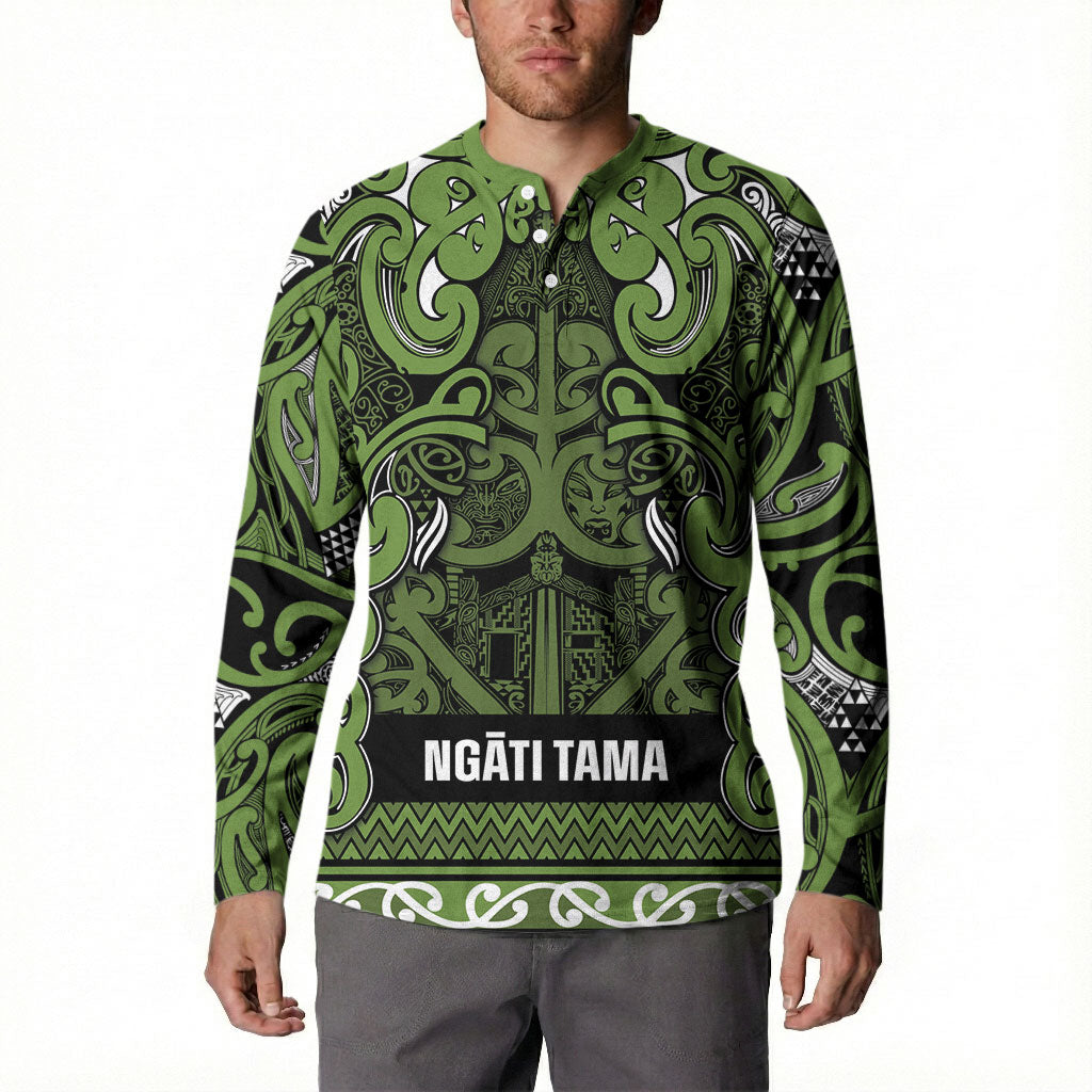 Aotearoa Iwi Ngāti Tama ki Taranaki Trust Button Sweatshirt Maori Wharenui House Tribal Pattern