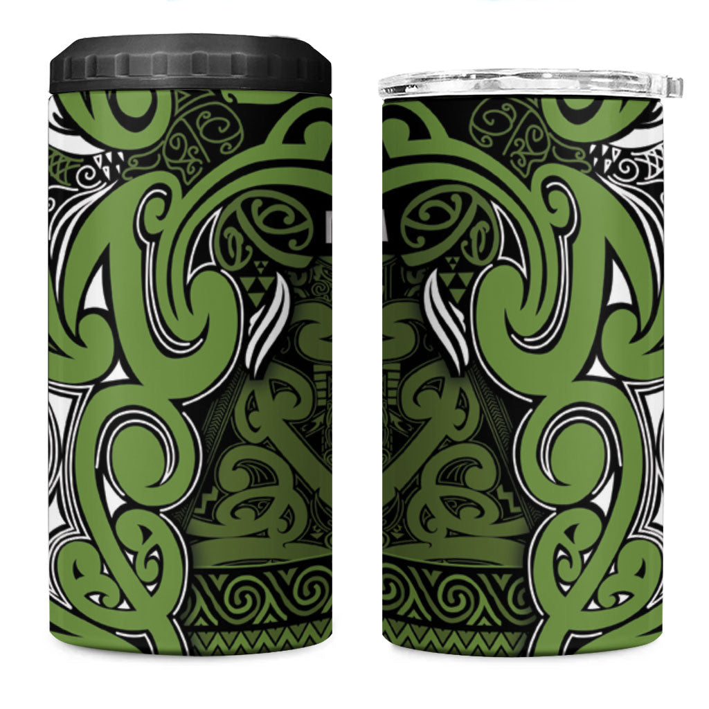 Aotearoa Iwi Ngāti Tama ki Taranaki Trust 4 in 1 Can Cooler Tumbler Maori Wharenui House Tribal Pattern