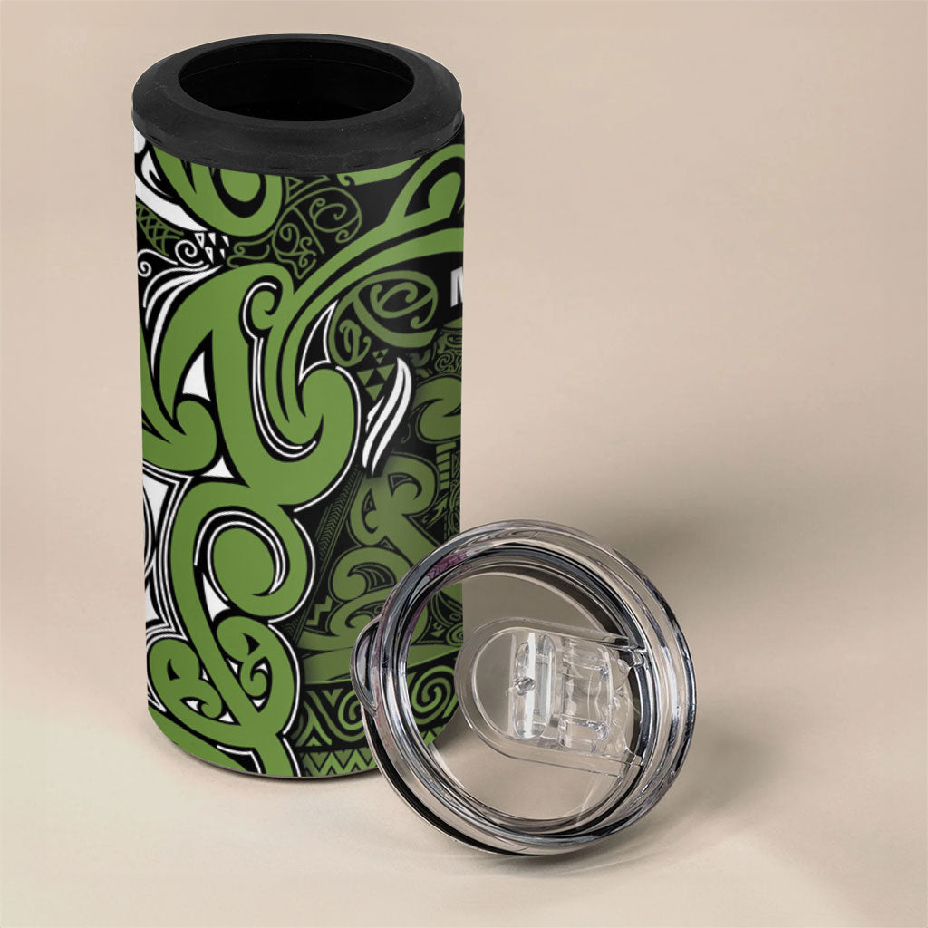 Aotearoa Iwi Ngāti Tama ki Taranaki Trust 4 in 1 Can Cooler Tumbler Maori Wharenui House Tribal Pattern