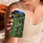 Aotearoa Iwi Ngāti Tama ki Taranaki Trust 4 in 1 Can Cooler Tumbler Maori Wharenui House Tribal Pattern