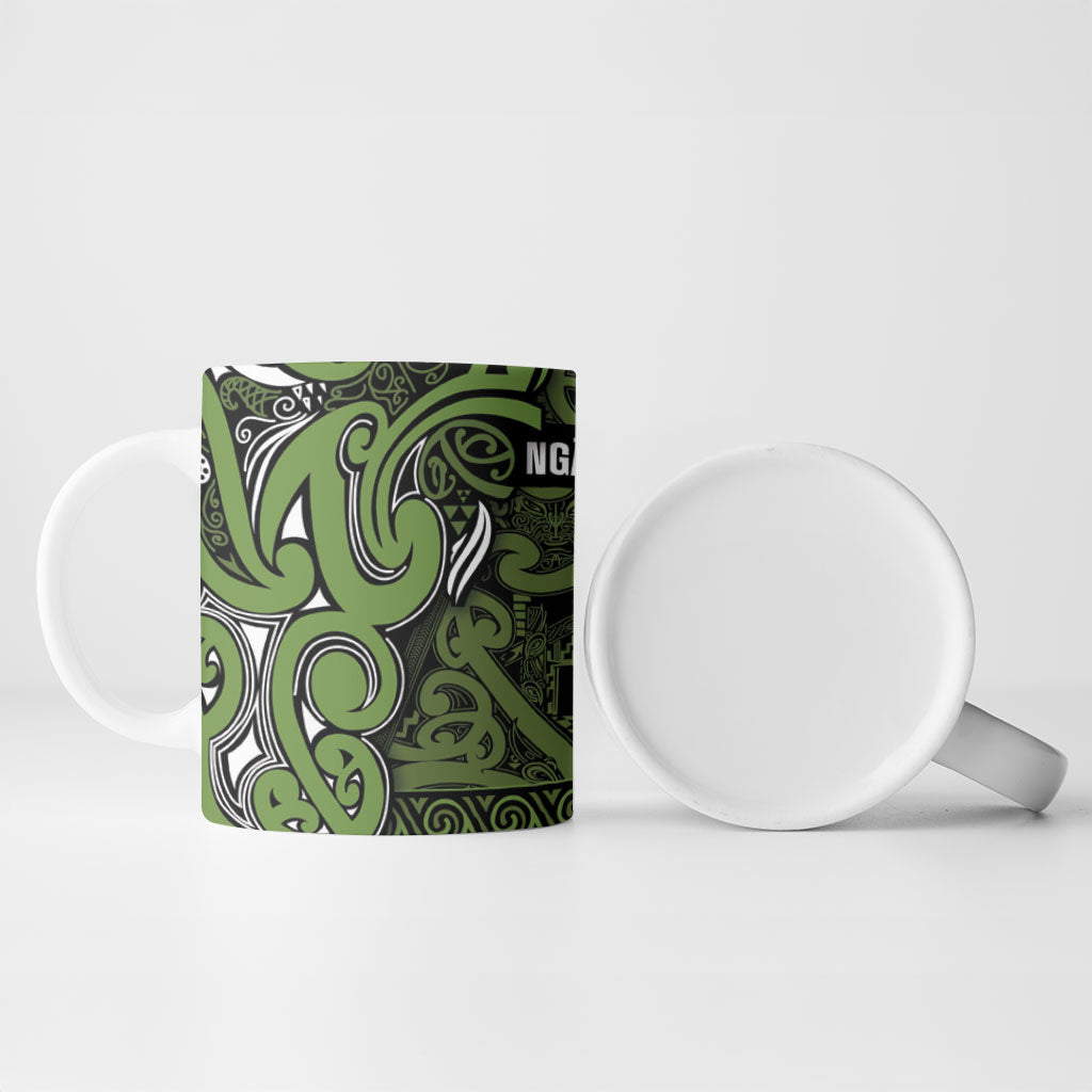 Aotearoa Iwi Ngāti Tama ki Taranaki Trust Ceramic Mug Maori Wharenui House Tribal Pattern