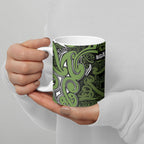 Aotearoa Iwi Ngāti Tama ki Taranaki Trust Ceramic Mug Maori Wharenui House Tribal Pattern
