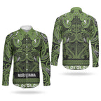Aotearoa Iwi Ngāti Tama ki Taranaki Trust Couples Matching Mermaid Dress and Long Sleeve Button Shirt Maori Wharenui House Tribal Pattern