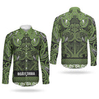 Aotearoa Iwi Ngāti Tama ki Taranaki Trust Couples Matching Off Shoulder Maxi Dress and Long Sleeve Button Shirt Maori Wharenui House Tribal Pattern