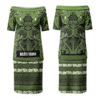 Aotearoa Iwi Ngāti Tama ki Taranaki Trust Couples Matching Puletasi and Hawaiian Shirt Maori Wharenui House Tribal Pattern