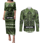 Aotearoa Iwi Ngāti Tama ki Taranaki Trust Couples Matching Puletasi and Long Sleeve Button Shirt Maori Wharenui House Tribal Pattern