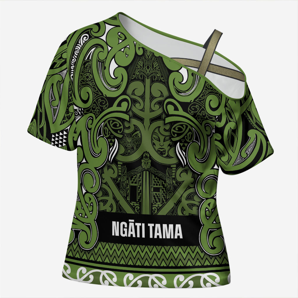 Aotearoa Iwi Ngāti Tama ki Taranaki Trust Cross Shoulder Shirt Maori Wharenui House Tribal Pattern
