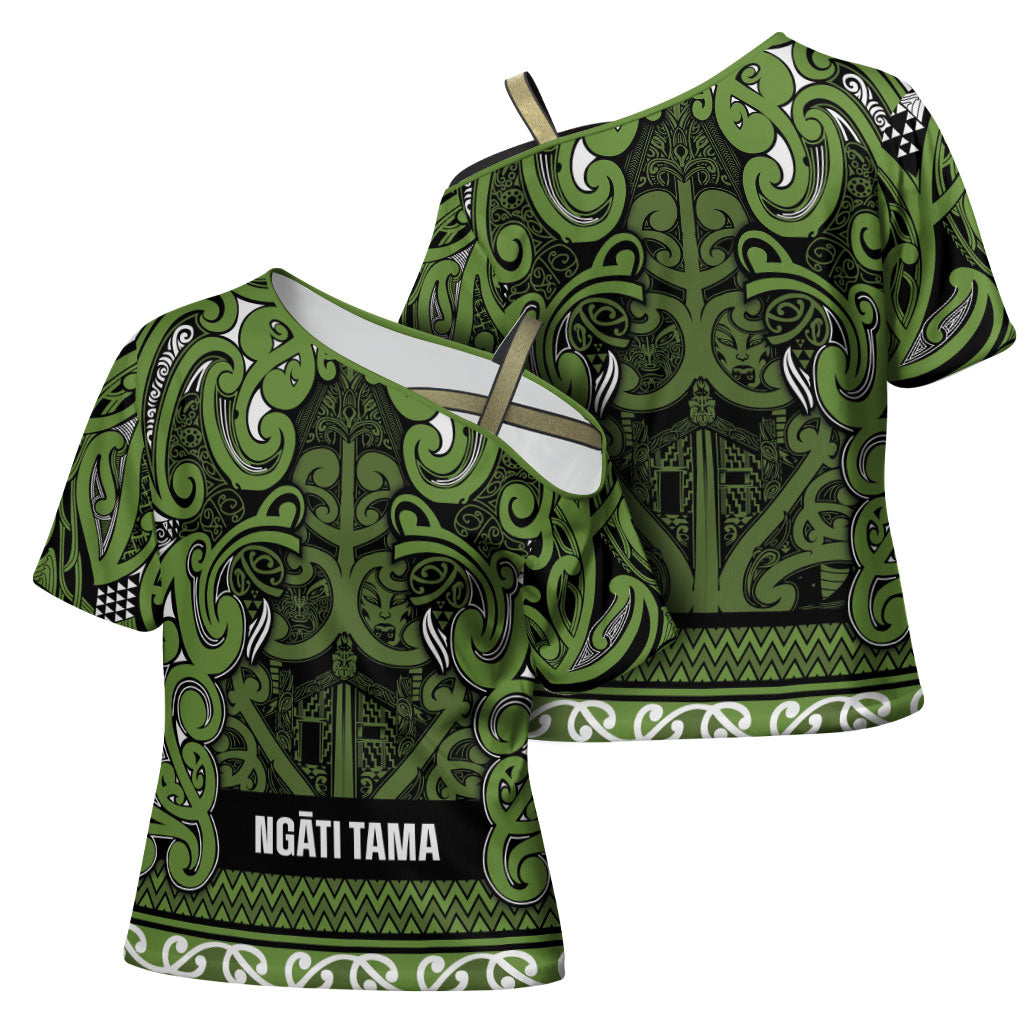 Aotearoa Iwi Ngāti Tama ki Taranaki Trust Cross Shoulder Shirt Maori Wharenui House Tribal Pattern