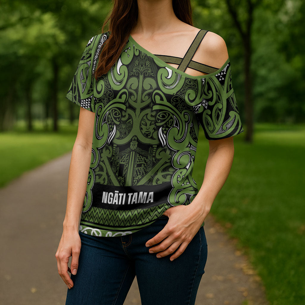 Aotearoa Iwi Ngāti Tama ki Taranaki Trust Cross Shoulder Shirt Maori Wharenui House Tribal Pattern