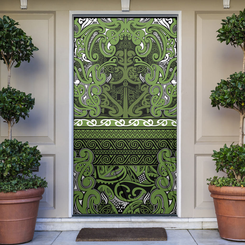 Aotearoa Iwi Ngāti Tama ki Taranaki Trust Door Cover Maori Wharenui House Tribal Pattern