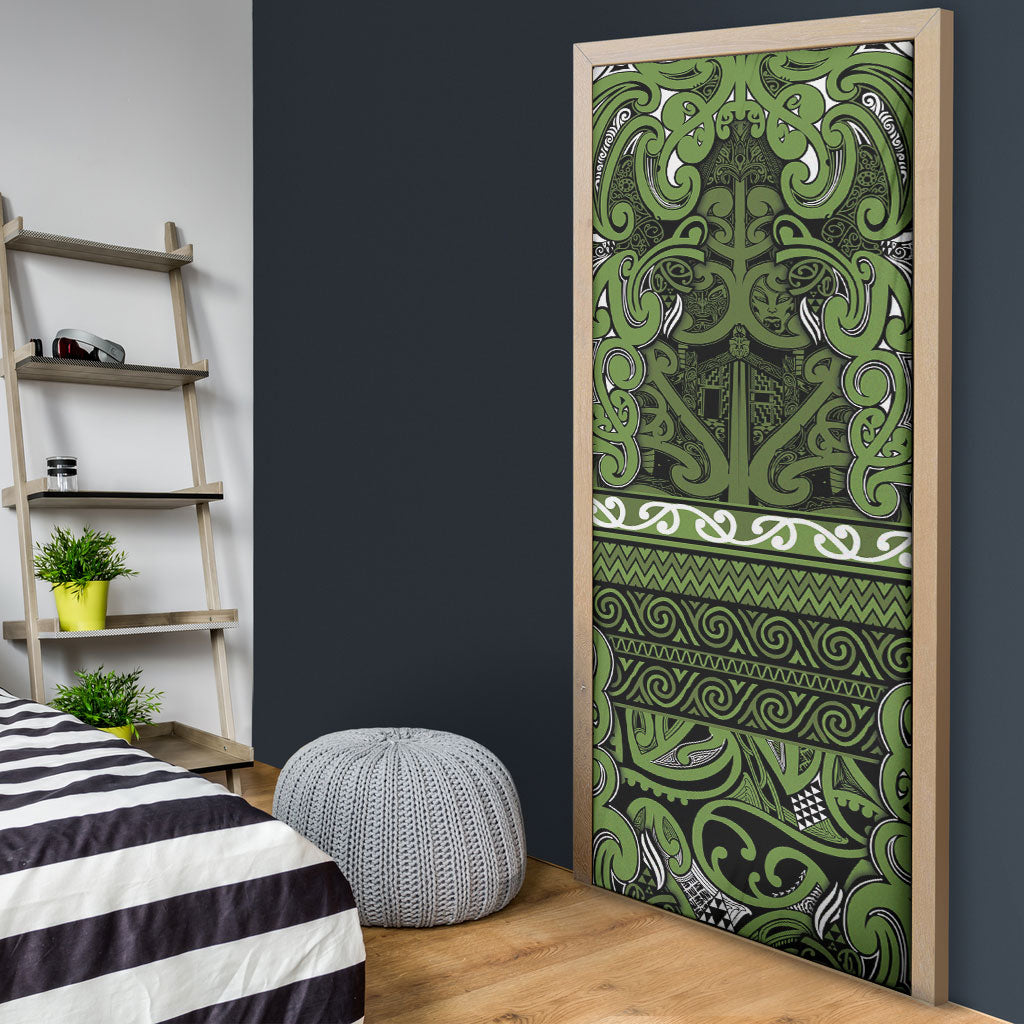 Aotearoa Iwi Ngāti Tama ki Taranaki Trust Door Cover Maori Wharenui House Tribal Pattern